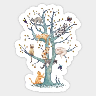 The tree of cat life Sticker